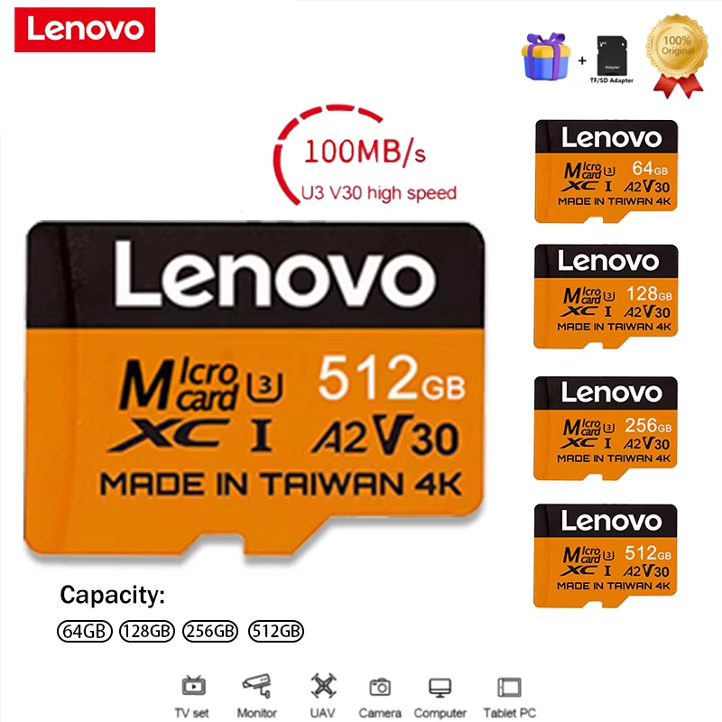Digital Drawing Tablet - Lenovo Secure 512GB SD Kartlar Mikro