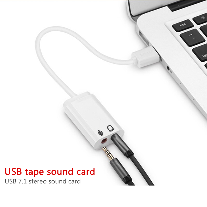 Usb Sound Card External - 3D beyaz 2.0 sanal 7.1 kanal
