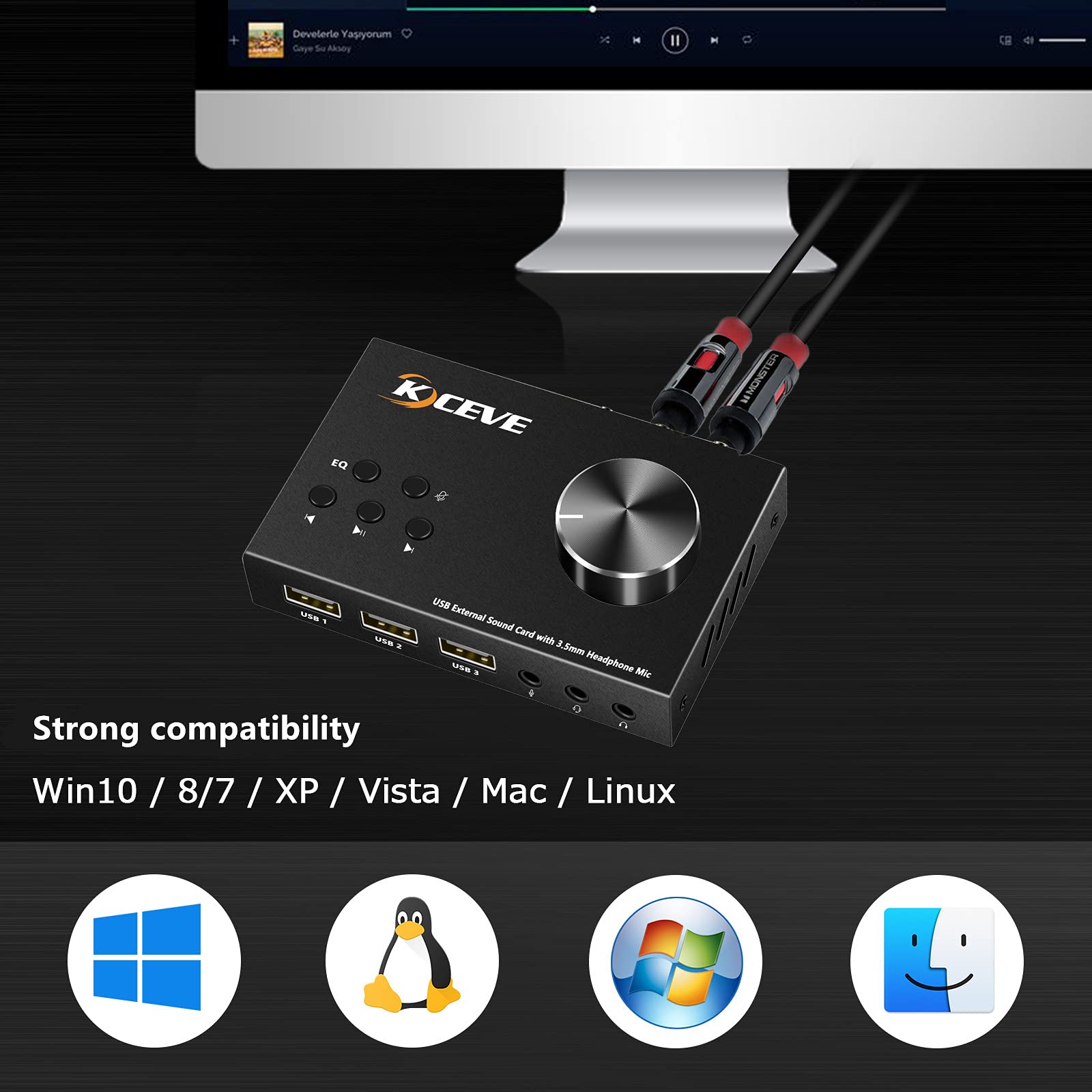 Ses kontrolü ile harici ses ka - Usb Sound Card External incelemesi ve fiyatı